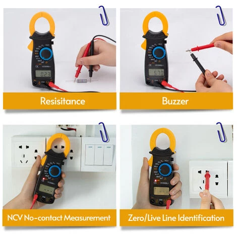 ASUPERMALL Pince De Mesure Numérique Multimètre, Mesure La Résistance, Courant Alternatif Et Continu ,Tension Terre, Diodes De Ligne Sous Tension – Image 3