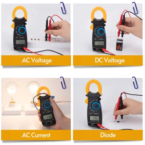 ASUPERMALL Pince De Mesure Numérique Multimètre, Mesure La Résistance, Courant Alternatif Et Continu ,Tension Terre, Diodes De Ligne Sous Tension – Image 4