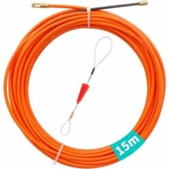 ALMI Tire Fil Electrician 15M 4,0mm Diamètre Kit Rétractable D’installation Pour Cable Avec Tête Flexible De Guidage, En Nylon Rouge