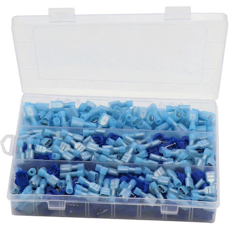 SUPERSELLER 300 PCS Mâle Femelle Entièrement Isolé Fil À Sertir Terminal Electrica Fil Connecteur Nylon Rapide Connecteurs DIY Terminaux Ensemble Pour Automobile Marine - Bleu