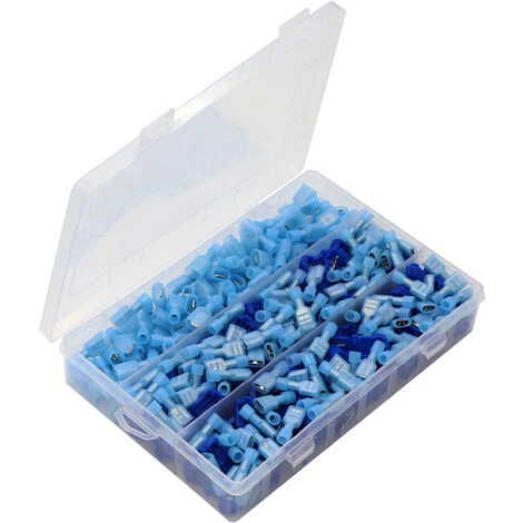 SUPERSELLER 300 PCS Mâle Femelle Entièrement Isolé Fil À Sertir Terminal Electrica Fil Connecteur Nylon Rapide Connecteurs DIY Terminaux Ensemble Pour Automobile Marine - Bleu – Image 2