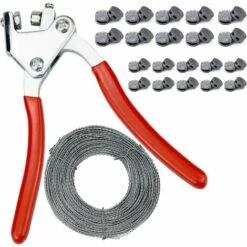 MONLY Kit De Blocage, Joins Et Fils De Scellage Pour Boîte De Donation, Pinces D'étanchéité, Plomb Seal, (1x Pinces à Câble +100 X Plombs 8mm + Fil D'étanchéité 30m)