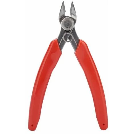 Mini Pince Diagonale Électronique Pince Coupante Coleur De Argent Et Rouge 17.8x8CM FUIENKO