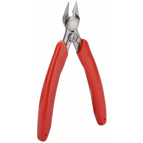 Mini Pince Diagonale Électronique Pince Coupante Coleur De Argent Et Rouge 17.8x8CM FUIENKO – Image 2