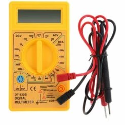MERKMAK Multimetre Numerique Lcd Dt-830B, Mini Multimetre Portable Pour Voltmetre Ammetre Ac/Dc 750/1000V Ohm Testeur Metre Avec Sonde Jaune