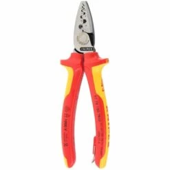 Pince à Sertir Les Embouts 180mm KNIPEX - Gainage Isolé 1000V - Œillet Antichute - ( Prix Pour 1 )