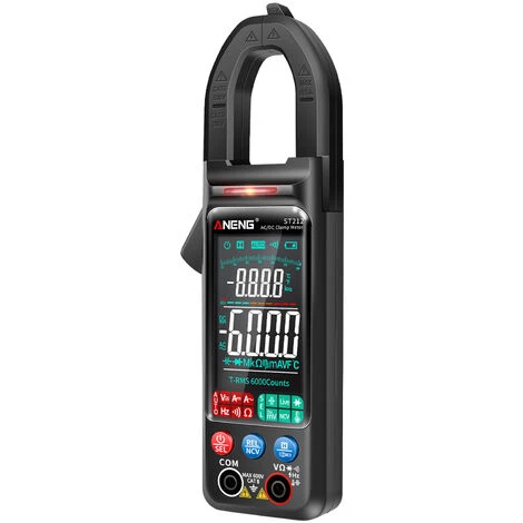 ANENG ST212 Pince Multimètre Numérique Intelligente 6000 Points Voltmètre AC & DC 400A Ampèremètre VA Affichage Coloré, Noir - Noir – Image 4