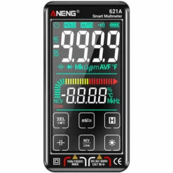 ANENG 621A Multimètre Numérique Intelligent à écran Tactile 9999 Compteurs Gamme Automatique Rechargeable NCV Compteur Universel Voltmètre Ampèremètre, Noir - Noir