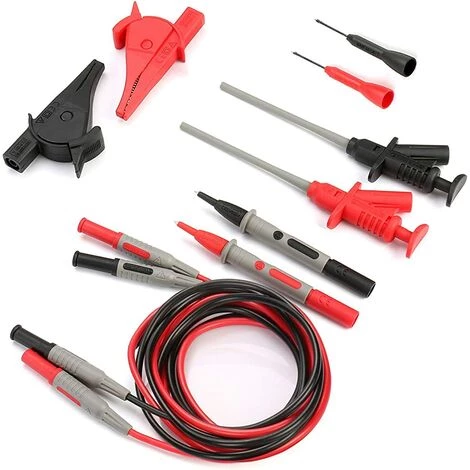 TANABATA Sondes De Multimètre 10-in-1 Kit De Fils De Test 10 Pieces Mene Au Metre De Electronic Automotive Sondes Kit Pour Multimetre Et Pince Metre Avec Pinces Alligator Et Banana Plug