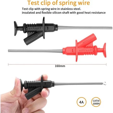 TANABATA Sondes De Multimètre 10-in-1 Kit De Fils De Test 10 Pieces Mene Au Metre De Electronic Automotive Sondes Kit Pour Multimetre Et Pince Metre Avec Pinces Alligator Et Banana Plug – Image 5