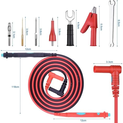 ALMI 16pcs Sondes De Multimètre Accessoires Pour Multimètre Kit De Fils De Test – Image 2