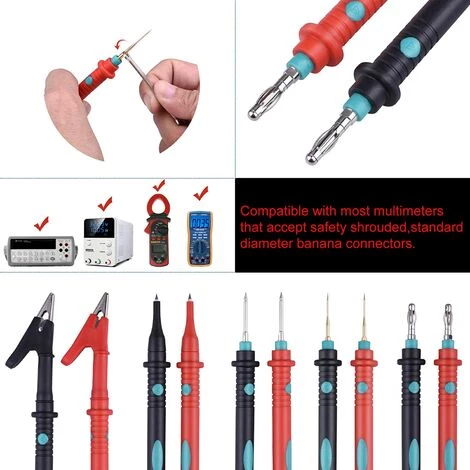 ALMI 16pcs Sondes De Multimètre Accessoires Pour Multimètre Kit De Fils De Test – Image 3