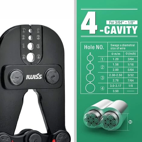 BENOBBY KIDS Outil De Sertissage De Câble Métallique 2 En 1 De 1/16 Pouce à 1/8 Pouce Pour Câble Métallique, 1 Pièces – Image 2