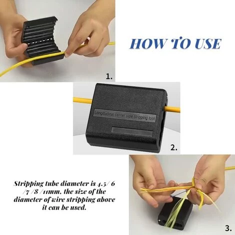 BEARSU 4.5-11mm Coupe-tube,Découpeuse De Tube Lâche De Tampon De Fibre Optique,Dénudeur De Tube,Outil Appliqué Au Dénudage Longitudinal Du Faisceau De Fibres Optiques De Diamètre De 4.5mm-11mm – Image 4