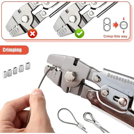 BARES Sertisseur De Câble Métallique Pour Sertir Les Lignes De Pêche Jusqu'à Des Outils De Sertissage De 2,2 Mm, Outil De Sertissage De Câble Métallique En Acier Inoxydable Dechengbao Heavy Duty – Image 4