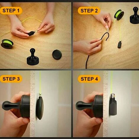 TINOR Extracteur De Fil Magnétique, Ensemble D'extracteurs De Câbles Magnétiques De 4 Paquets Avec Fils Magnétiques, Cordes En Nylon, Câble De Guide De Fil Magnétique Outils De Pêche Fil – Image 2