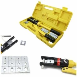 Randaco Pince à Sertir Hydraulique Pince à Sertir 10 à 300 Mm² Pince à Sertir Pour Cosses De Câble - Jaune