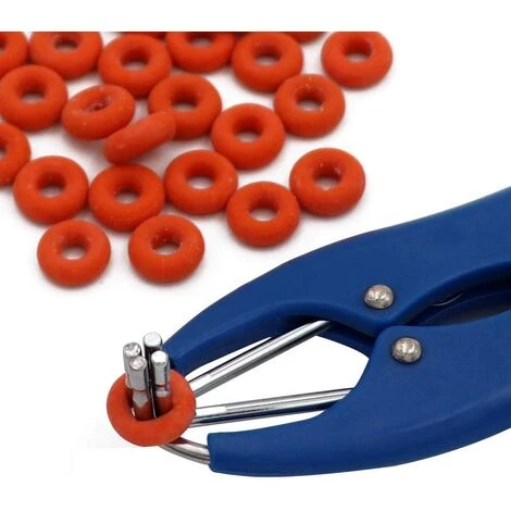 ROSIER Pince De Castration Animale Coupe-queue Castration Baguage Porc Bovin Mouton Chèvre Dispositif De Castration Avec 100 Anneau En Caoutchouc Outil Chirurgical Vétérinaire Animal,VEBTles – Image 4