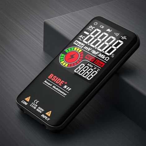 Bside S11 Intelligent 9999 Comtes Multimetre Lcd Numerique Rechargeable Compteur Universel Test De Resistance Ac / Dc Voltmetre Ohmmetre Frequence Diode Continuite Capacitance Ncv Ligne En Direct Avec Flash Data Hold, Noir – Image 5