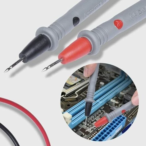 DENUOTOP Multimètre, Ohmmètre Et Ampèremètre Sondes De Multimètre, E Multimetre, Kit De Fil De Test Pour Multimetre Et Pince Ampèremétrique/Mini Pince Crocodile Et Mini-crochet Inclus.