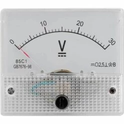 FONTAINEBLEAU Voltmètre De Courant, Tension De Voltmètre De Courant Analogique 85C1, Tension De Tension De 2,5 Précision, Panneau De Voltmètre Analogique Pour Expériences, Panneau De Testeur，0-30v, Fonepro