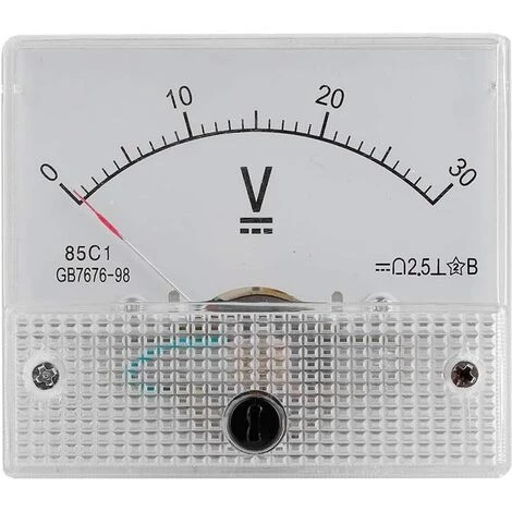 FONTAINEBLEAU Voltmètre De Courant, Tension De Voltmètre De Courant Analogique 85C1, Tension De Tension De 2,5 Précision, Panneau De Voltmètre Analogique Pour Expériences, Panneau De Testeur,0-30v, Fonepro