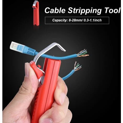 FLYME Pince à Dénuder Sertisseur Coupeur De Cables Multifonctionnel Outils A Dénuder 8-28mm Coupe-fil Et Outil à Dénuder Pince à Dénuder De Précision Pour Réparations électriques – Image 4