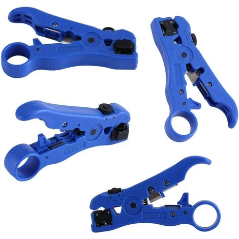 FONTAINEBLEAU Fonepro Outil De Dénudage De Fil Outil De Dénudage De Dénudeur De Coupe-câble Coaxial Coaxial Coaxial Rotatif, 1Pcs, Bleue – Image 4