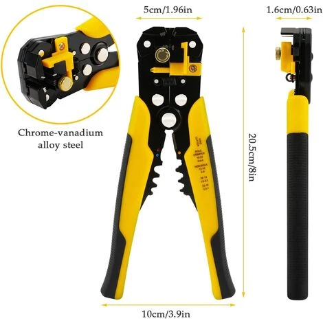 BEARSU Pince à Dénuder Automatique AWG 10-24, Pince à Dénuder 3 En 1 Pince à Sertir Multifonction Longueur De Coupe 8 Pouces Réglage Dénudeur De Câble Entretien électronique Usage Domestique – Image 4