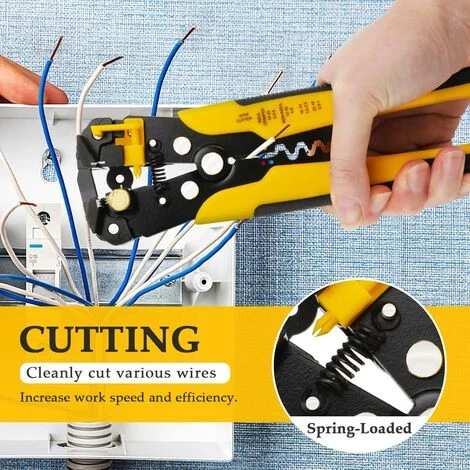 BEARSU Pince à Dénuder Automatique AWG 10-24, Pince à Dénuder 3 En 1 Pince à Sertir Multifonction Longueur De Coupe 8 Pouces Réglage Dénudeur De Câble Entretien électronique Usage Domestique – Image 5