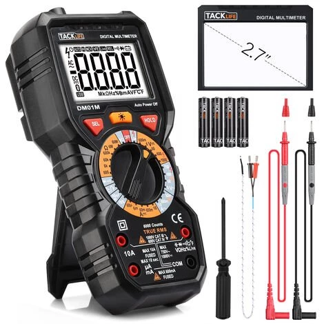 TODOT Multimètre Numérique Avancé True RMS 6000 POINTS Avec Testeur De Circuit De Tension Sans Contact - DM01M