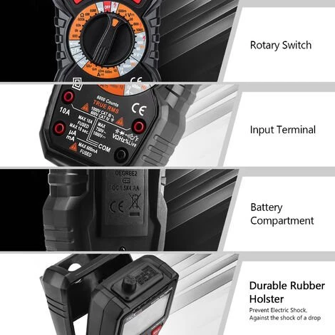 TODOT Multimètre Numérique Avancé True RMS 6000 POINTS Avec Testeur De Circuit De Tension Sans Contact - DM01M – Image 2