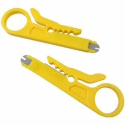 IRISFR Lilaris Denudeur Cable RJ45 Electrique Par Dénude Câbles / 110 Style Punch Down Outil IDC Pour LAN IDC RJ11 Cat5 Cat6 Audio Et Video Couteau à Dégainer Fil Isolation,jaune, Une Pièce
