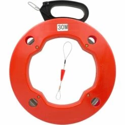 ZOLGINAH Aiguille Tire Fil 30M Aiguille électricien En Acier, Fish Tape Pour Cable En Boîtier Plastique Avec Tête Flexible De Guidage