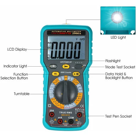 LUCKY-88 Multimètre Numérique Intelligent Et Instrument De Test Intelligent Numérique De Voiture Intelligente De Haute Qualité – Image 3