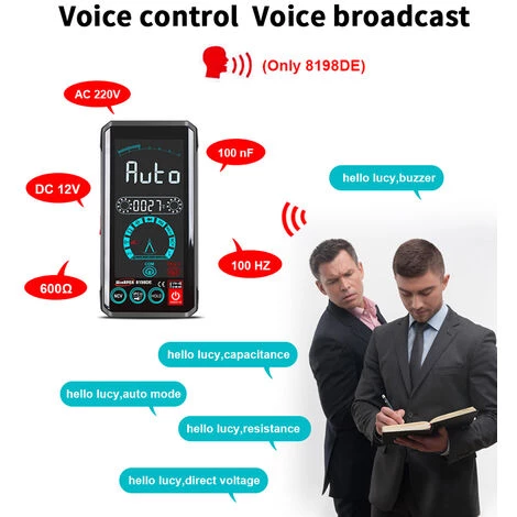 TANCYCO WinAPEX Multimètre Portable Commande Vocale Intelligente Diffusion Multimètre À Écran Tactile 4,4 Pouces TRMS Tension Courant Résistance Diode Capacité Fréquence Mesure De La Température Multimètre Multifonction Avec Lampe De Poche Rétroéclairée – Image 2