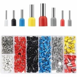 DENUOTOP Pinces à Sertir Embout De Cablage, Chaussures Set, Lot De 1200 Embouts De Câble Set De Douilles Isotherme 0,5–10 Mm² Pour Câble Bricolage, Etc. (1200 Cosses)