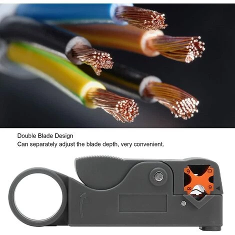 BEARSU Outil De Dénudage De Câble Coaxial, Dénudeur De Fil Léger Outil De Coupe De Fil Outil De Dénudage De Fil Conception à Double Lame Pour Câble Pour Fil – Image 3