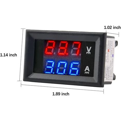 CHANCEY 2 Pcs 0,28"LED Voltmètre Numérique Ampèremètre DC 0-100V 10A, Volt Amp 2in1 Testeur Pour 12V / 24V Multimètre Ampérage Mètre Volt Amp Jauge Panneau,SEMAket – Image 2