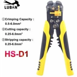 PINCE DE SERRAGE--Pince à Dénuder Outils, Outils à Main Borne à Sertir 0.2 6.0mm ,HS-D1 Yellow FUIENKO