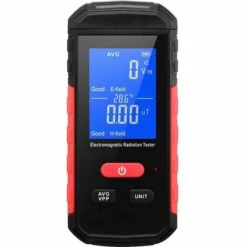 HAPPYSHOPPING Appareil De Mesure Des Rayonnements électromagnétiques Appareil De Mesure Des Rayonnements électromagnétiques à écran Digital Rétro-éclairé Mode Moyenne/crête Fonction Alarme Sonore WT3122 Noir+Rouge (batterie Intégrée)