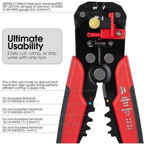 PINCE DE SERRAGE,Pince à Dénuder Automatique Multifonctionnelle, Outils De Dénudage De Câbles Utilisés FUIENKO – Image 2