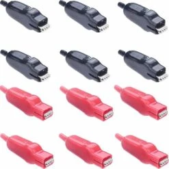 MACARON Crocodiles 20A Pinces Crocodiles Gainées Pinces Crocodiles Isolées Pince De Test De Circuit électrique(12 Pinces)LO-Ron