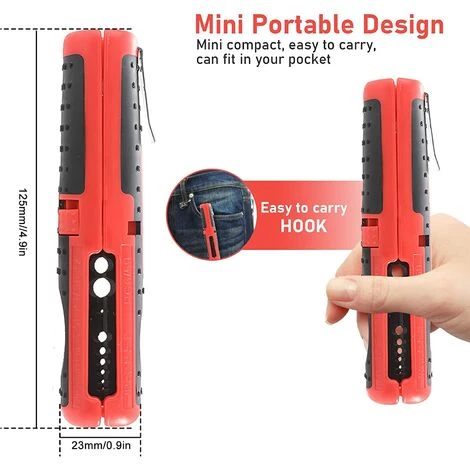 FOZIY Outil Universel à Dégainer, SK5 / RG6 / RG59 Câble Basse Tension, Denudeuse Cable Electrique Pour Câbles Ø 8 Mm - 13 Mm,une Pièce, Rouge,Fonepro – Image 2