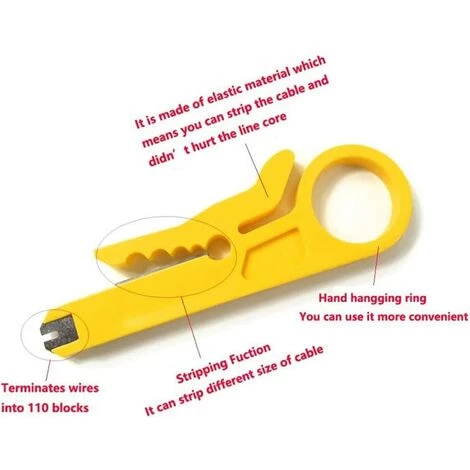 AOUGO 10 Pcs Mini Pince À Dénuder/Câble Réseau Outil De Sertissage/Dénudeur De Fil De Réseau/Coupe-Pinceau Pour Câble Réseau RJ45 Cat5/6, Câble De Téléphone De Données, Câble UTP D'ordinateur – Image 5