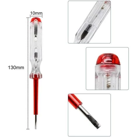 FOZIY Lot De 1 Testeur De Circuit électrique Avec Stylo Tournevis Pour Test électrique Rouge,Fonepro – Image 2