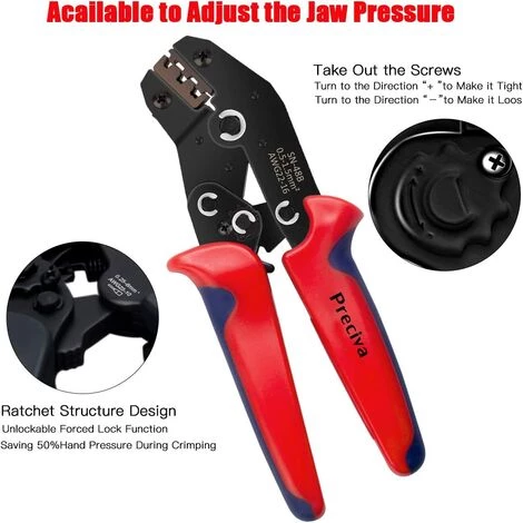 MEZHENG Pince à Sertir, 600 Terminals Sertissage Wire Crimpers Support 0.5-1.5mm2, Pinces Professionnelles Outil à Sertir (Rouge) – Image 2