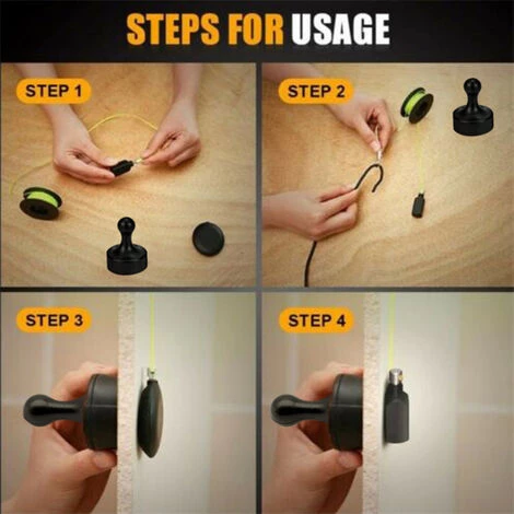 CARILLONSàVENT Extracteur De Fil MagnéTique,Carivent Outil D'Extraction De Fil MagnéTique, Enfile-Aiguille MagnéTique, Tire-CâBle MagnéTique, Kit D'Enfilage D'éLectricien Pour La Maison L'ExtéRieur(1 Ensemble) – Image 2