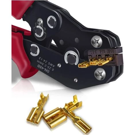 PREMIER Pince A Sertir Cosse Electrique, Pinces à Sertir Avec Poignée Ergonomique Disponible Pour Les Connecteurs De Fils électriques SN-48B – Image 4