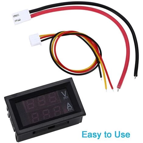 HEGUYEY 3 Pc 0,28 "Ampèremètre Voltmètre LED, Multimètre Numérique Rouge Et Bleu Affichage Testeur De Courant De Tension, DC 0 100V 10A Détecteur Tension Compteur De Courant Panneau Ampère Volt Jauge – Image 3